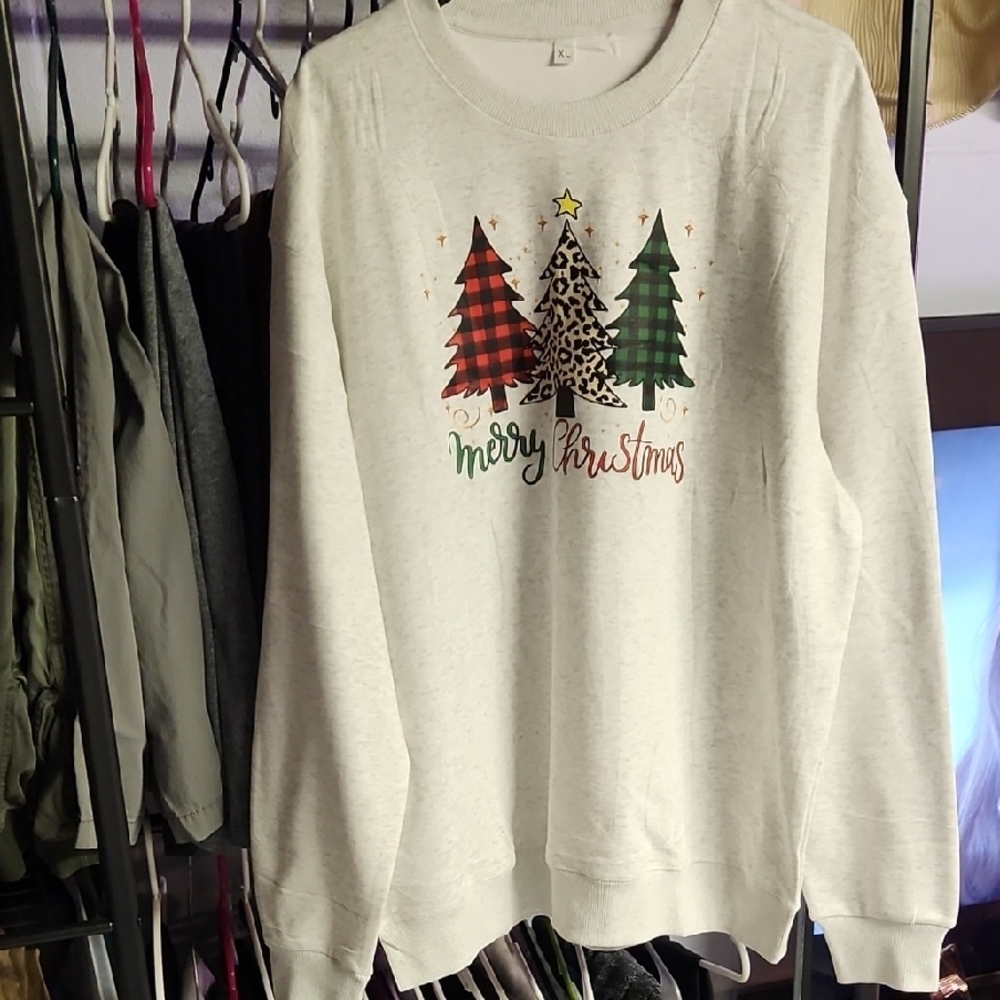 Women's Christmas Tree Sweater - White